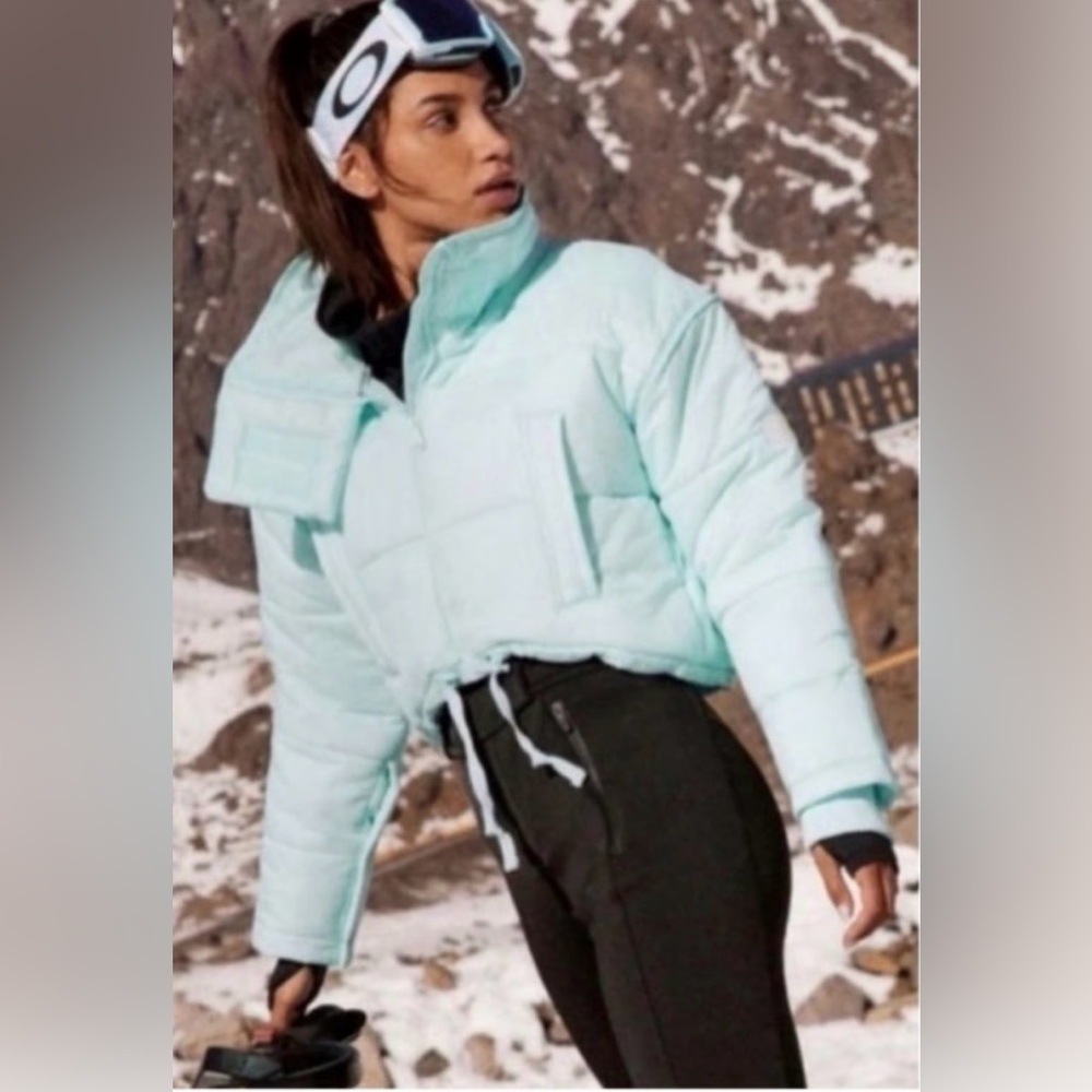 #875 Free People Movement High Frequency Cropped Puffer Jacket Small - Picture 2 of 9